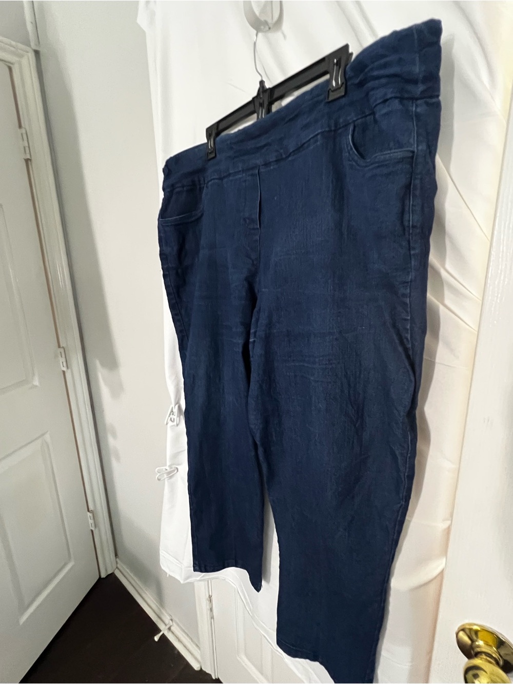Alfred Dunner Navy Straight Leg Pull-On Jeans